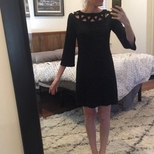 Black lattice detail dress